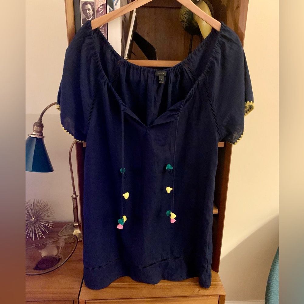 J. Crew Navy Dress Tunic Cover-Up Size M